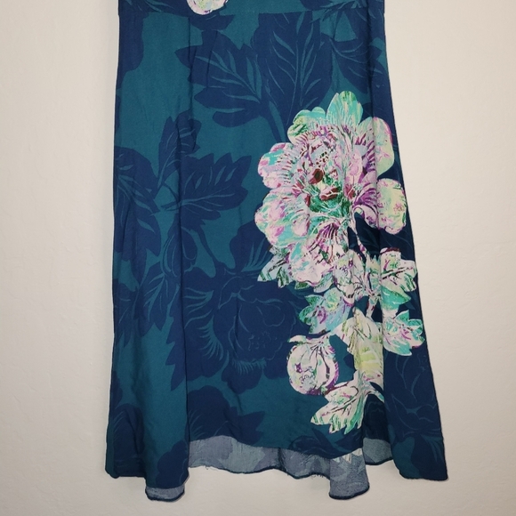Anthropologie Maeve "Elia" Floral Open Shoulder Midi Dress Size 8 - Picture 5 of 13